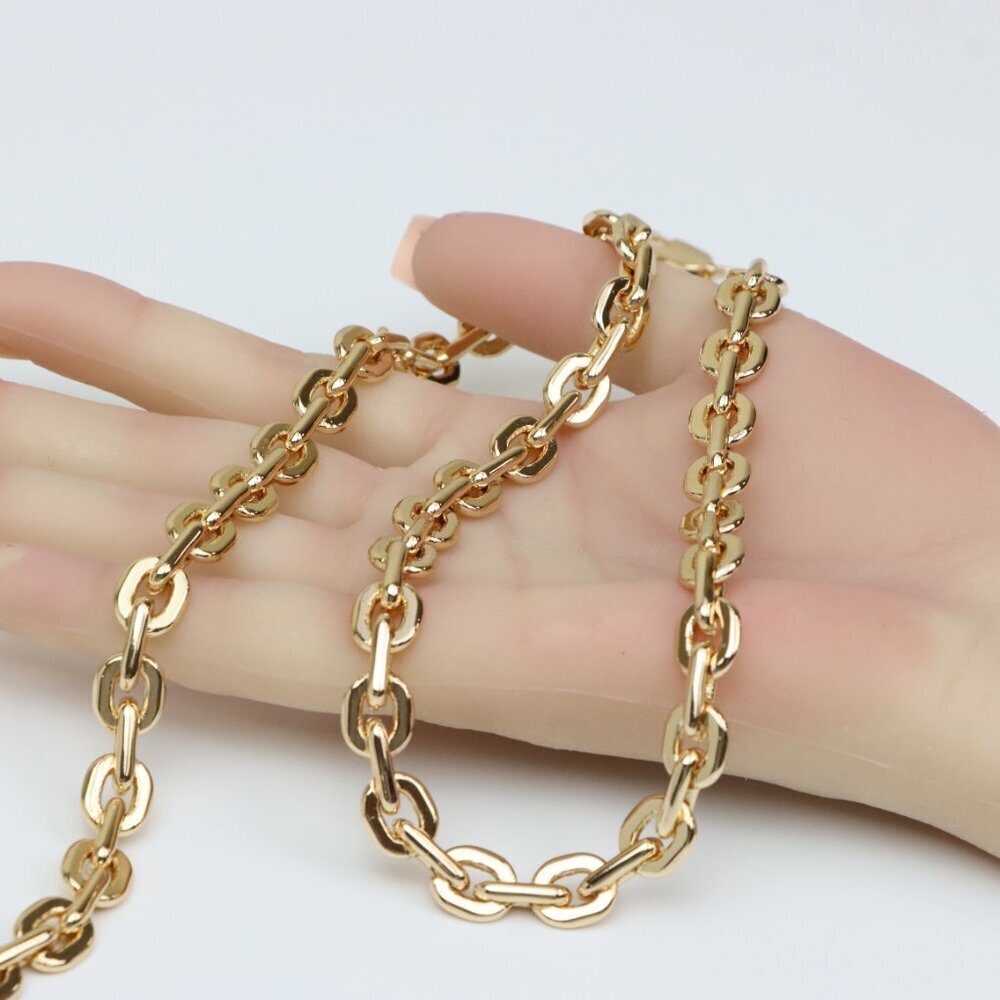 Bold Link Chain Rose Gold Necklace with Lobster Clasp, XPNL0228 - Picture 5 of 12
